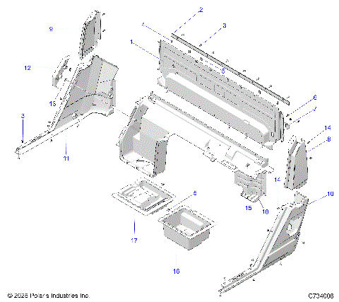BODY, REAR ROCKERS AND CLOSEOFF - R26RRU99FP (C734006)
