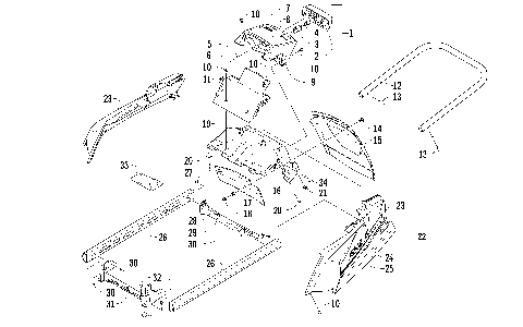 REAR BUMPER, RACK RAIL, SNOWFLAP, AND TAILLIGHT ASSEMBLY [93814]