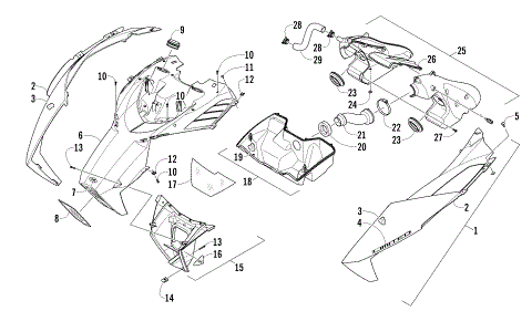 HOOD AND AIR INTAKE ASSEMBLY