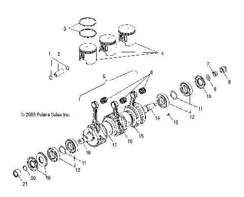 CRANKSHAFT and PISTON - W045303CA/IA (4990539053C02)