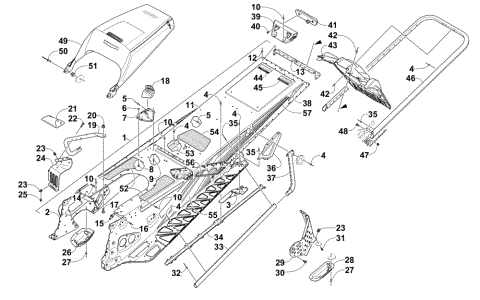 TUNNEL, REAR BUMPER, AND SNOWFLAP ASSEMBLY