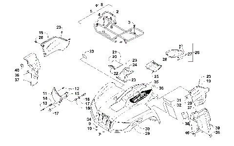 FRONT RACK, BODY PANEL, AND HEADLIGHT ASSEMBLIES [300524]
