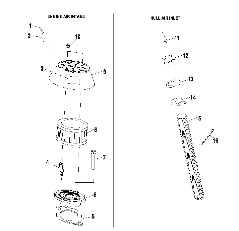 ENGINE AIR INTAKE/HULL AIR INLET - W025197D/W025197I (4971297129B11)