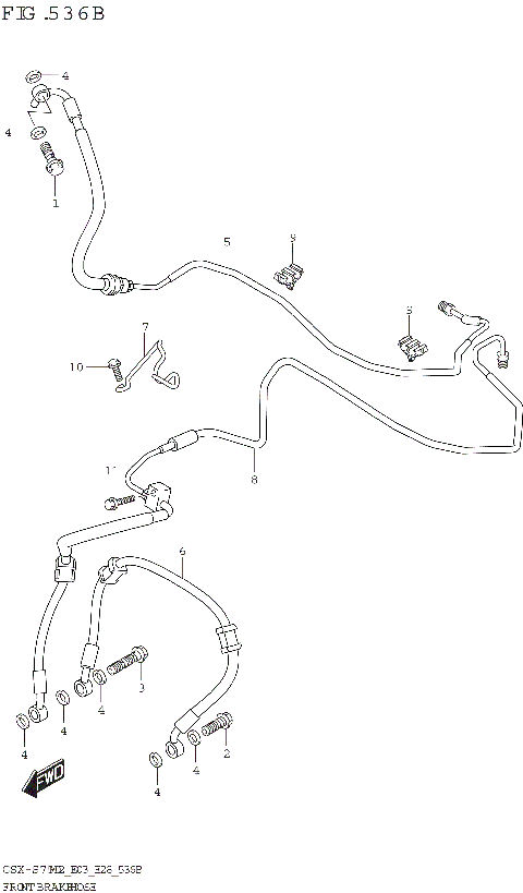 FRONT BRAKE HOSE (GSX-S750A,GSX-S750ZA)