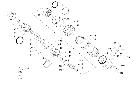 REAR SUSPENSION FRONT ARM SHOCK ABSORBER [101205]