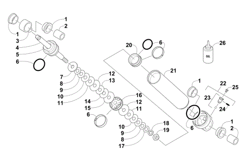 REAR SUSPENSION REAR ARM SHOCK ABSORBER