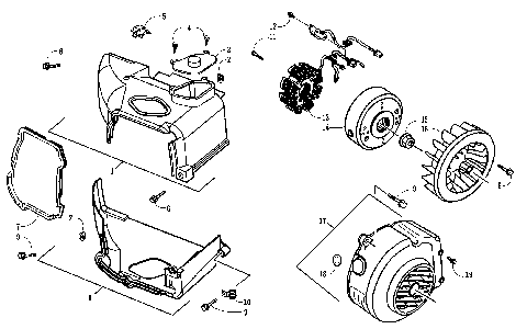 STATOR, FLYWHEEL, AND ENGINE SHROUD ASSEMBLIES [88677]