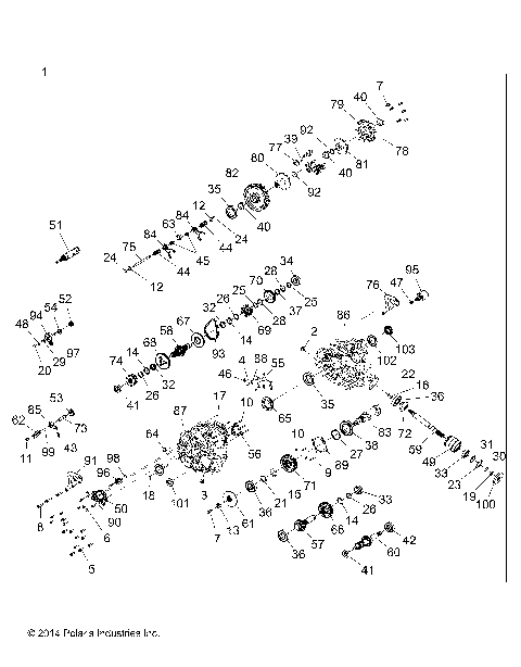 DRIVE TRAIN, MAIN GEARCASE INTERNALS - Z15VDE99FV (49RGRGEARCASE151KEU)
