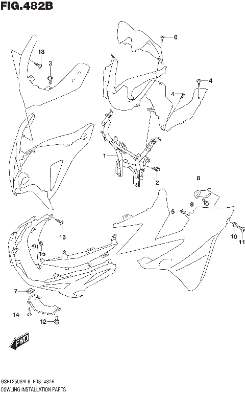 COWLING INSTALLATION PARTS (GSF1250SAL6 E33)