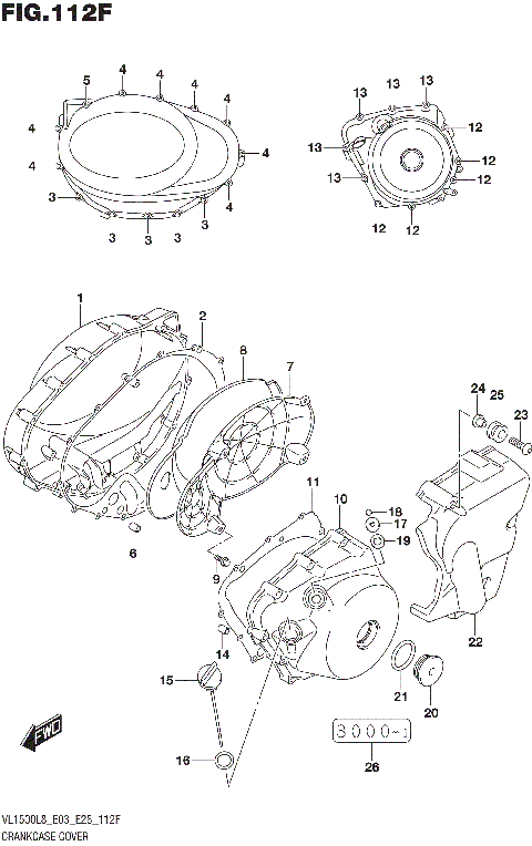 CRANKCASE COVER (VL1500TL8 E28)