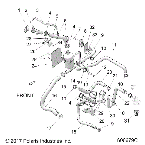 ENGINE, COOLING SYSTEM, BOTTLE/HOSES - S23FJE8PS/8PE (600679C)