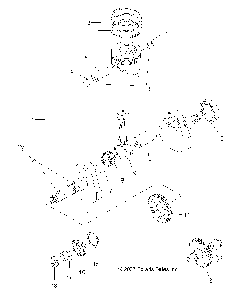 ENGINE, CRANKSHAFT and PISTON - A08LH27AW/AX/AZ (49ATVCRANKSHAFT08SP300)
