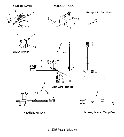 ELECTRICAL, WIRE HARNESSES and COMPONENTS - S09SU4BS/BE (49SNOWELECT09WIDELX)