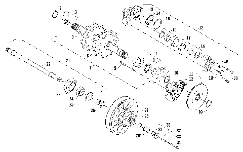 DRIVE TRAIN SHAFTS AND BRAKE ASSEMBLIES [95329]