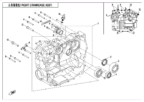 RIGHT CRANKCASE ASSY