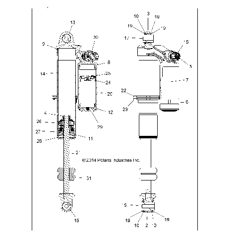 SUSPENSION, FRONT SHOCK INTERNALS - Z15VAX87AL (49RGRSHOCKFRT7442890)