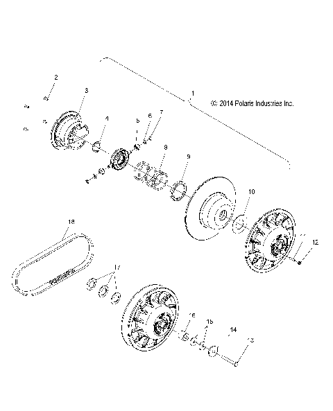 DRIVE TRAIN, CLUTCH, SECONDARY - S15PU6NSL/NEL (49SNOWDRIVENCLUTCH15IQWIDE)