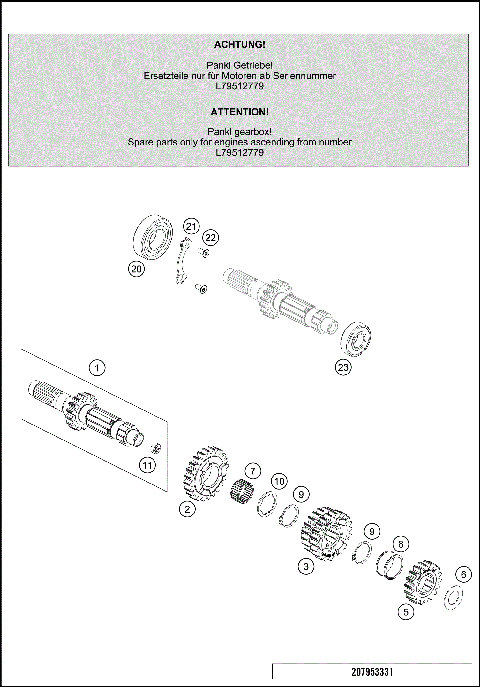 TRANSMISSION I - MAIN SHAFT