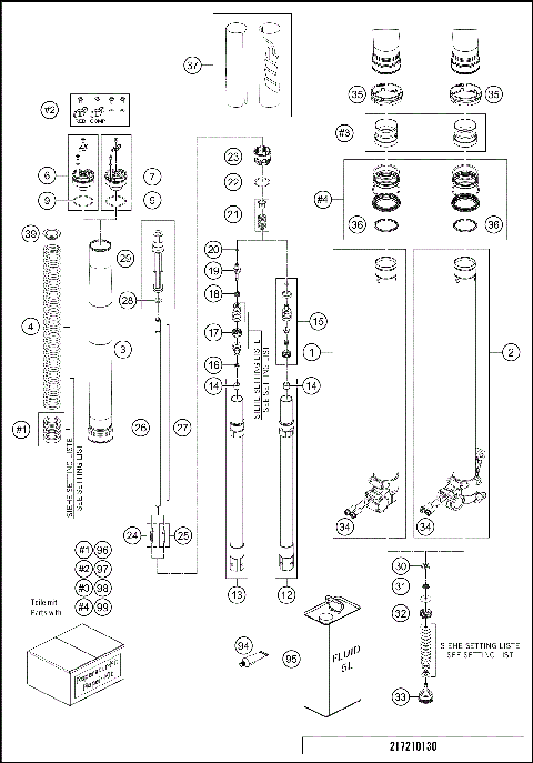 FRONT FORK DISASSEMBLED