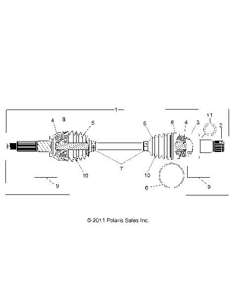 DRIVE TRAIN, REAR HALF SHAFT - A15DAH57EJ (49ATVSHAFTDRIVERR15ACEHD)