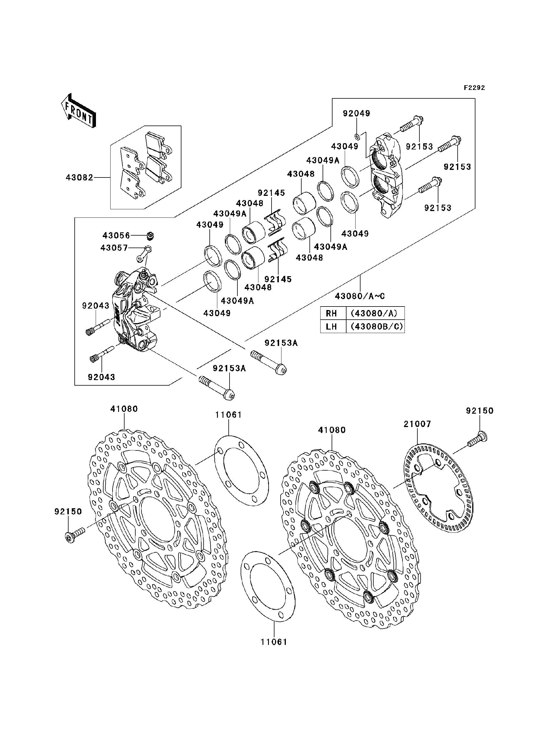 2012 Kawasaki NINJA ZX-14R Front Brake Motorcycles Parts