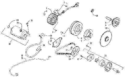 STARTER MOTOR AND MAGNETO ASSEMBLY [85472]