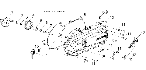 ENGINE, KICK START/CRANKCASE COVER, LH - A07KA05CA/CB/CD (49ATVCRANKCASECVRLH07PRED50)