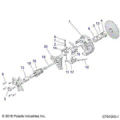 DRIVE TRAIN, PRIMARY CLUTCH - Z20NAE92PL (C701000-1)
