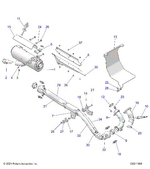 ENGINE, EXHAUST - A22SDE57B4 (C0211588)