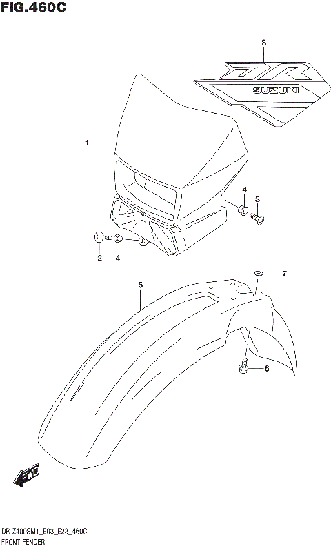FRONT FENDER (DR-Z400SM)