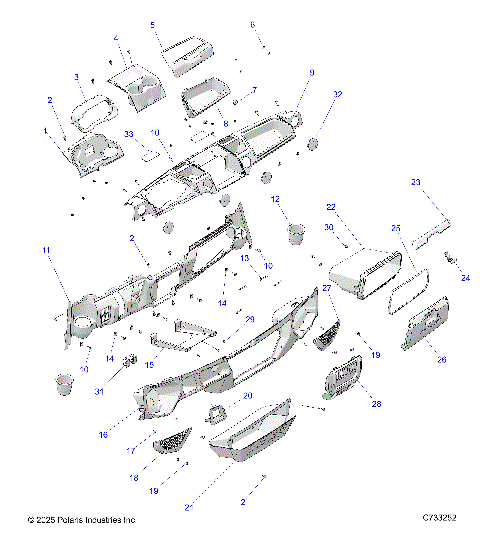 BODY, DASH - R25RRE99AL/AP/AS/A9/AK/AF/BL/BP/BS/B9/BK/BF (C733252)