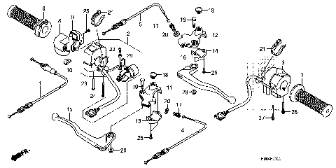HANDLE LEVER@SWITCH@CABLE