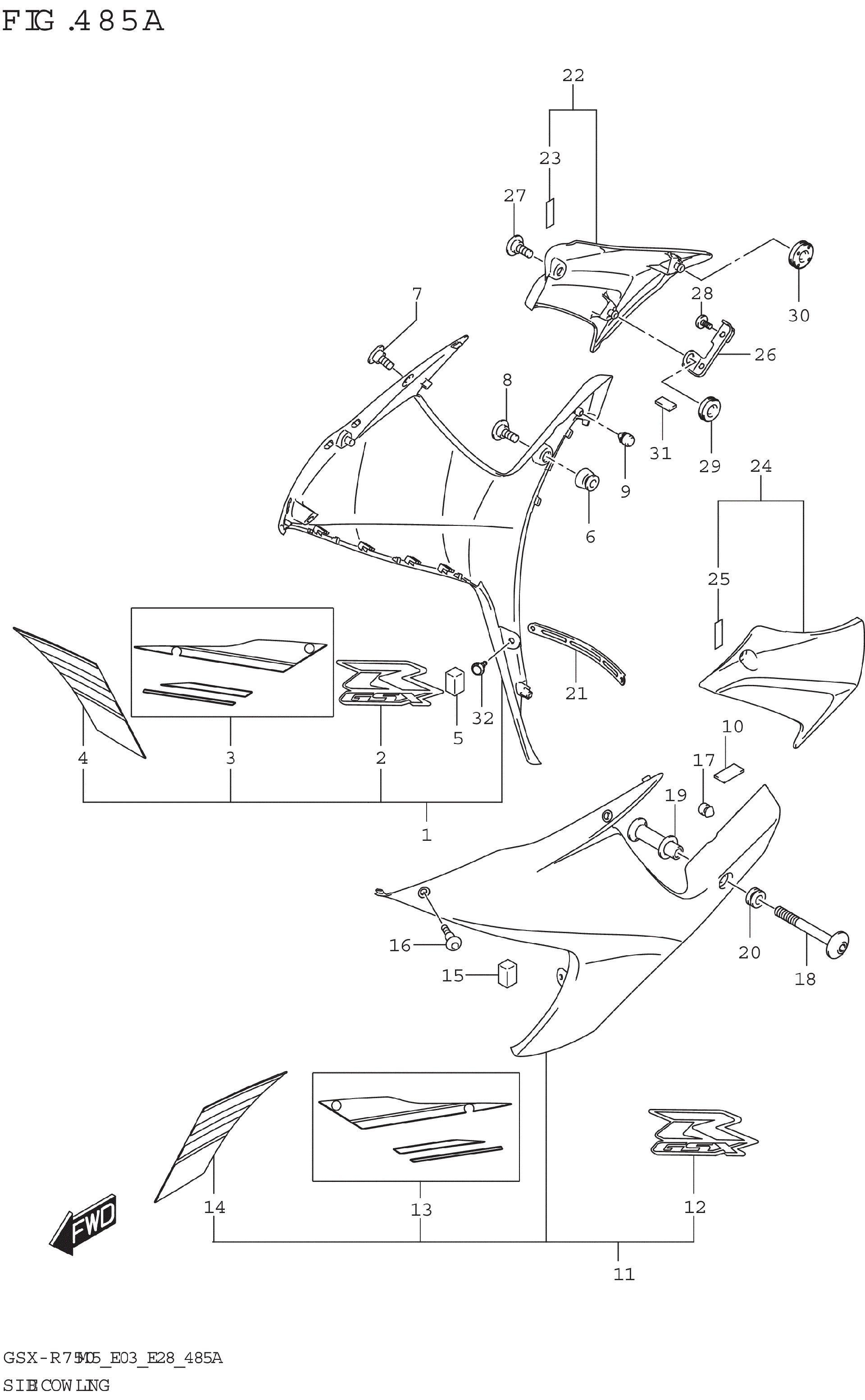 ☆GSX-S1000GT (EK1AA) 純正 シートカウル サイドカバー 左右
