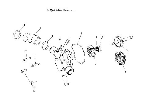 WATER PUMP - W045305CA/IA/CB/IB/IE/CC/IC/CD/ID/IF (4990579057B11)