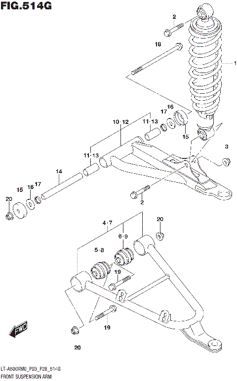 FRONT SUSPENSION ARM (LT-A500XPZM0 P03)