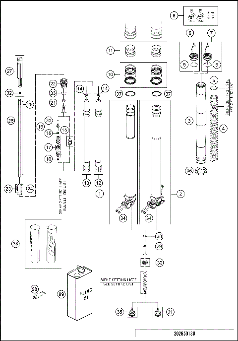 FRONT FORK DISASSEMBLED