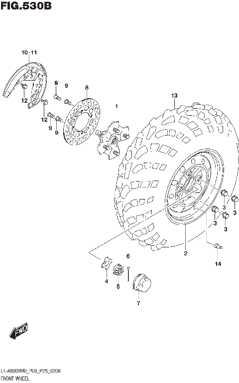 FRONT WHEEL (LT-A500XM0 P28)