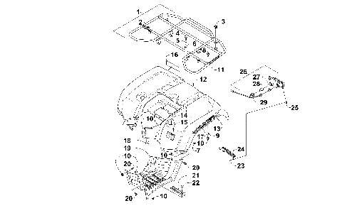 REAR RACK, BODY PANEL, AND FOOTWELL ASSEMBLIES [300701]