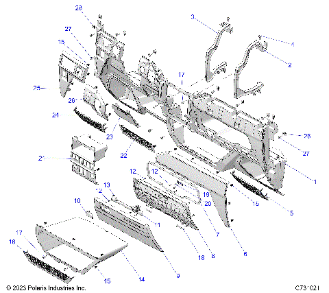 BODY, DASH, LOWER - R24X6E1RAH/BH (C731021)