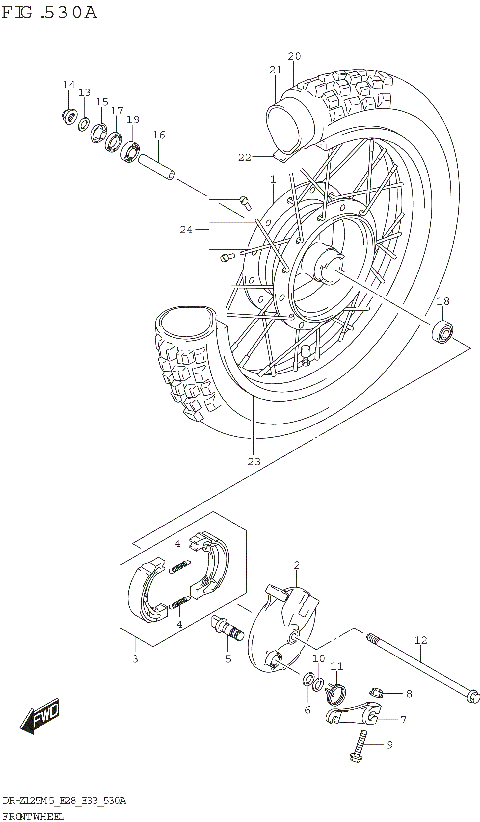 FRONT WHEEL (DR-Z125)