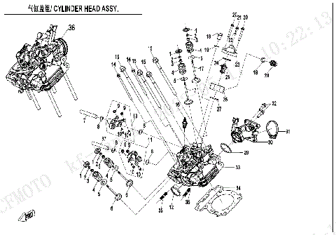 CYLINDER HEAD ASSY (WITHOUT FUEL VAPORIZATION SYSTEM)