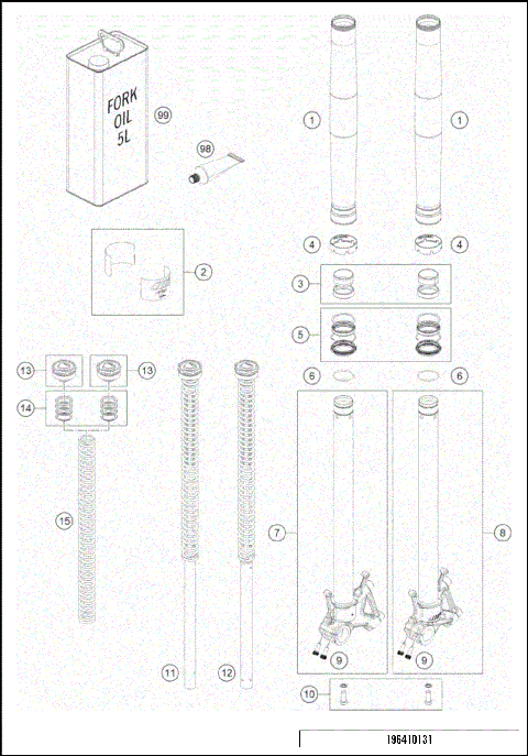 FRONT FORK DISASSEMBLED