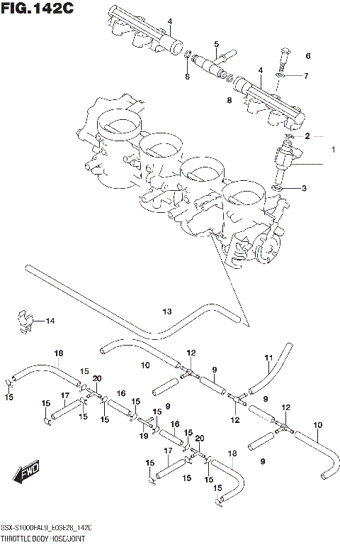 THROTTLE BODY HOSE/JOINT (GSX-S1000FAL9 E33)