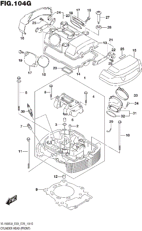 CYLINDER HEAD (FRONT) (VL1500TL8 E33)