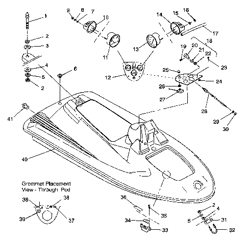 HULL and BODY ASSEMBLY SL 750 / B934070 (4924752475002A)