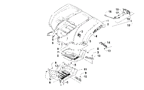 REAR BODY PANEL, FOOTWELL, AND TAILLIGHT ASSEMBLIES [300179]