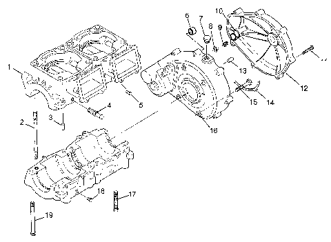 CRANKCASE SL 700 B974071, Intl. SL 700 I974071, SL 700 Deluxe B974072 and I (4940874087C004)