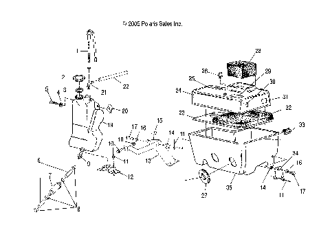 ENGINE, OIL TANK and AIR BOX - S08SU4BS/BE (49SNOWOILTANKAIRBOX08WIDE)