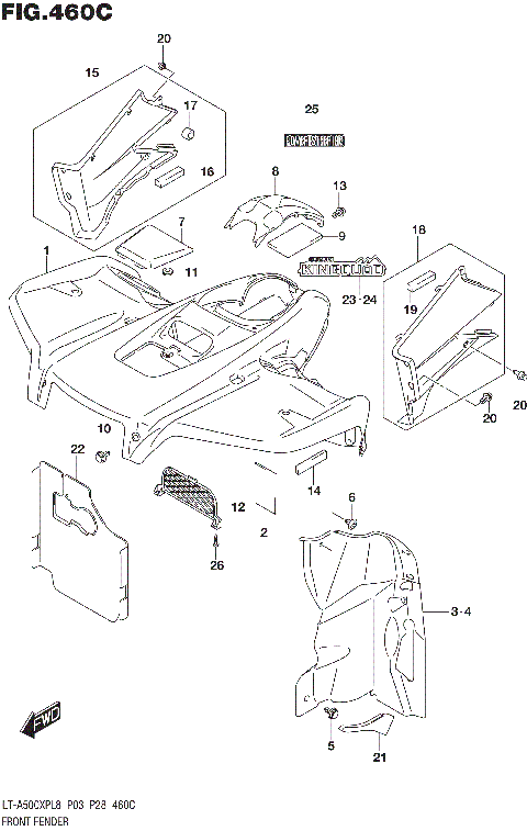 FRONT FENDER (LT-A500XPL8 P33)