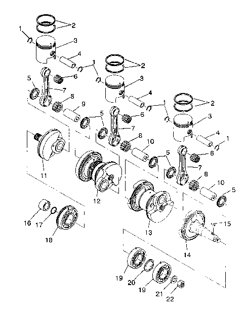 CRANKSHAFT & PISTON SL 750 / B934070 (4924752475024A)